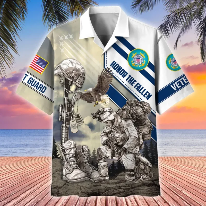 U.S. Coast Guard Veteran U.S. Coast Guard Retirees Appreciation Gifts For Military Veterans All Over Prints Oversized Hawaiian Shirt