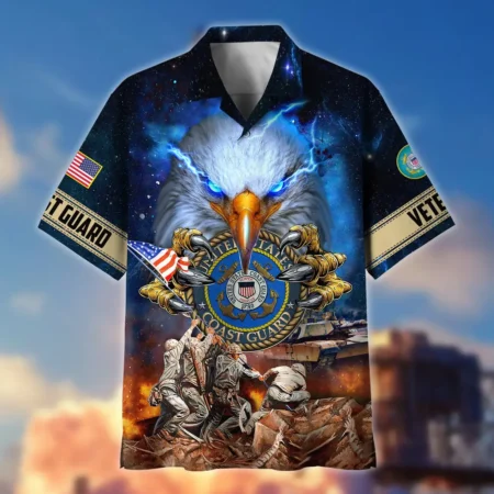 U.S. Coast Guard Veteran U.S. Coast Guard Retirees Patriotic Attire For Military Retirees All Over Prints Oversized Hawaiian Shirt