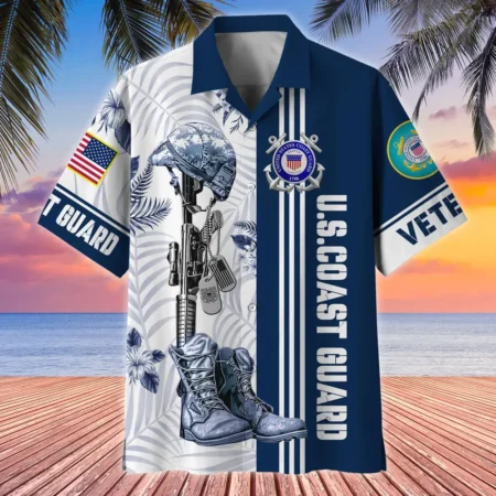 U.S. Coast Guard Veteran U.S. Coast Guard Retirees Patriotic Attire For Military Retirees All Over Prints Oversized Hawaiian Shirt