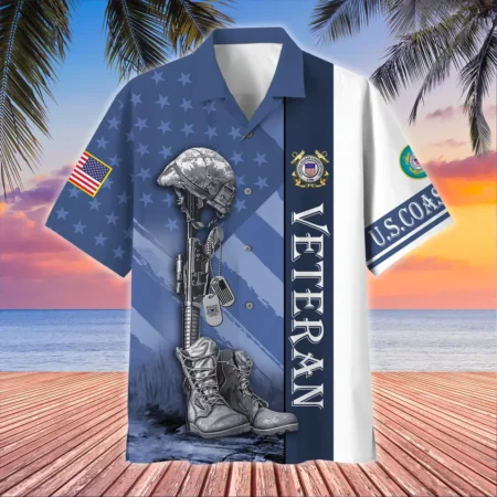 U.S. Coast Guard Veteran U.S. Coast Guard Retirees Respectful Attire For U.S. Coast Guard Service Members All Over Prints Oversized Hawaiian Shirt