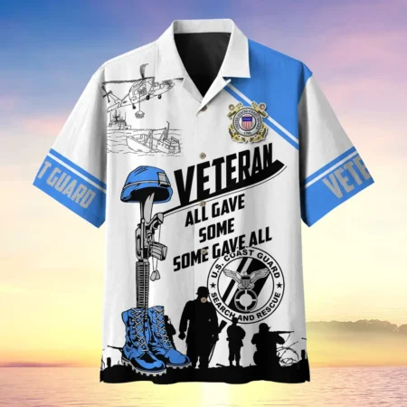 U.S. Coast Guard Veteran U.S. Coast Guard Retirees U.S. Coast Guard Veteran Apparel All Over Prints Oversized Hawaiian Shirt