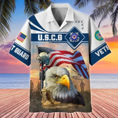 U.S. Coast Guard Veteran  U.S. Coast Guard Veteran Uniform Appreciation Gifts For Military Veterans All Over Prints Oversized Hawaiian Shirt