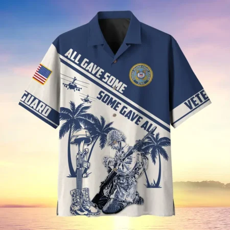 U.S. Coast Guard Veteran  U.S. Coast Guard Veteran Uniform Military Inspired Clothing For Veterans All Over Prints Oversized Hawaiian Shirt
