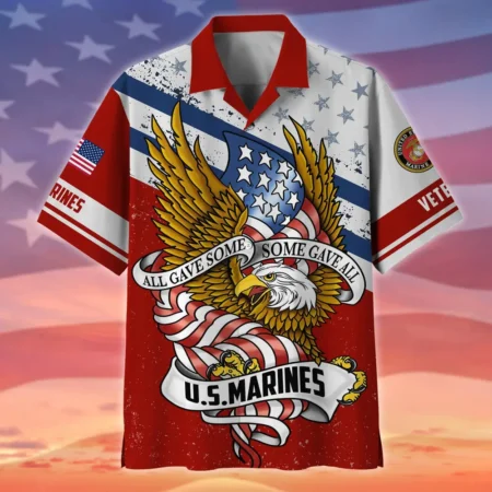 U.S. Marine Corps Veteran U.S. Marine Corps Retirees Respectful Attire For U.S. Marine Corps Service Members All Over Prints Oversized Hawaiian Shirt
