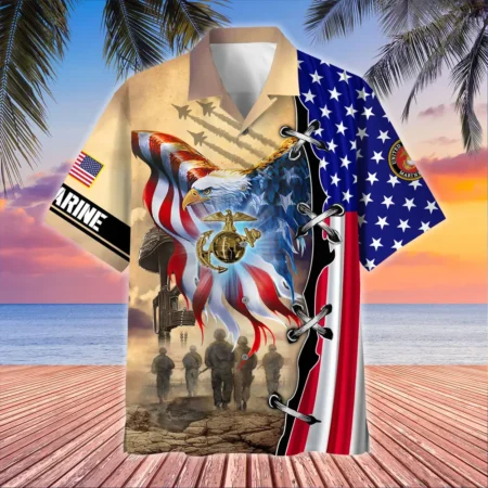 U.S. Marine Corps Veteran  U.S. Marine Corps Veteran Uniform Appreciation Gifts For Military Veterans All Over Prints Oversized Hawaiian Shirt