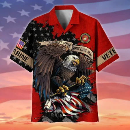 U.S. Marine Corps Veteran  U.S. Marine Corps Veteran Uniform Military Inspired Clothing For Veterans All Over Prints Oversized Hawaiian Shirt