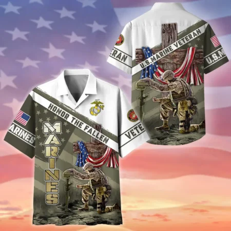 U.S. Marine Corps Veteran Veteran Pride Appreciation Gifts For Military Veterans All Over Prints Oversized Hawaiian Shirt