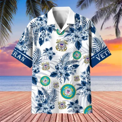 U.S. Coast Guard Veteran Veteran Pride Appreciation Gifts For Military Veterans All Over Prints Oversized Hawaiian Shirt