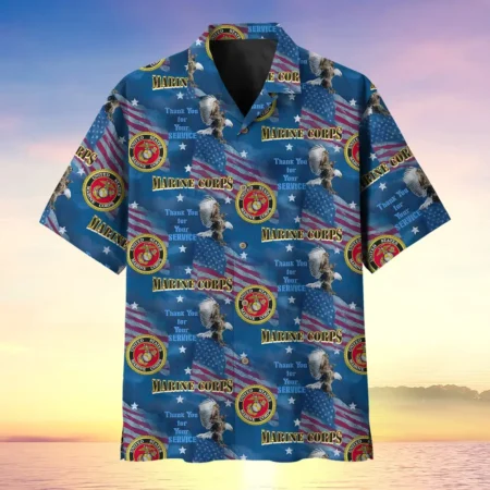 U.S. Marine Corps Veteran Veteran Pride Military Inspired Clothing For Veterans All Over Prints Oversized Hawaiian Shirt
