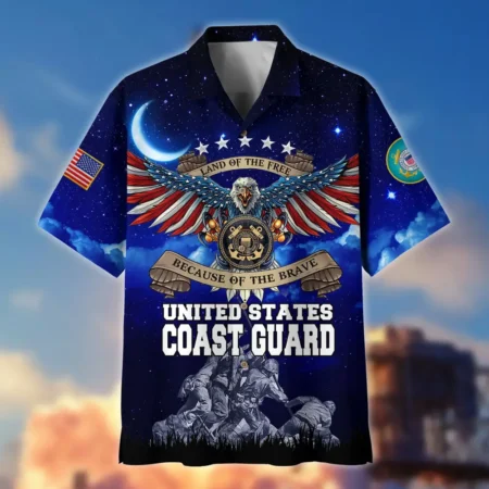 U.S. Coast Guard Veteran Veteran Pride Patriotic Attire For Military Retirees All Over Prints Oversized Hawaiian Shirt