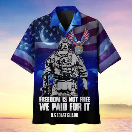 U.S. Coast Guard Veteran Veteran Pride Patriotic Clothing For Veteran Events All Over Prints Oversized Hawaiian Shirt