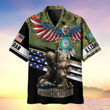 U.S. Coast Guard Veteran Veteran Pride Patriotic Clothing For Veteran Events All Over Prints Oversized Hawaiian Shirt