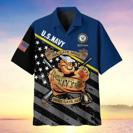 U.S. Navy Veteran Navy Retirees Military Inspired Clothing For Veterans All Over Prints Oversized Hawaiian Shirt