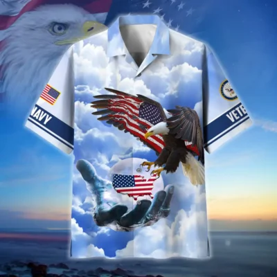 U.S. Navy Veteran Navy Retirees Navy Veteran Apparel All Over Prints Oversized Hawaiian Shirt