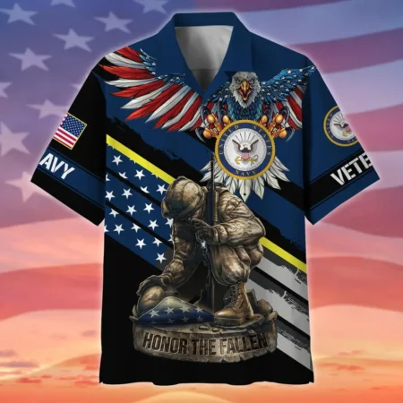 U.S. Navy Veteran Navy Retirees Patriotic Attire For Military Retirees All Over Prints Oversized Hawaiian Shirt