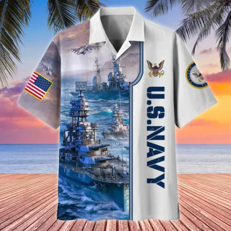 U.S. Navy Veteran Navy Retirees Respectful Attire For Navy Service Members All Over Prints Oversized Hawaiian Shirt