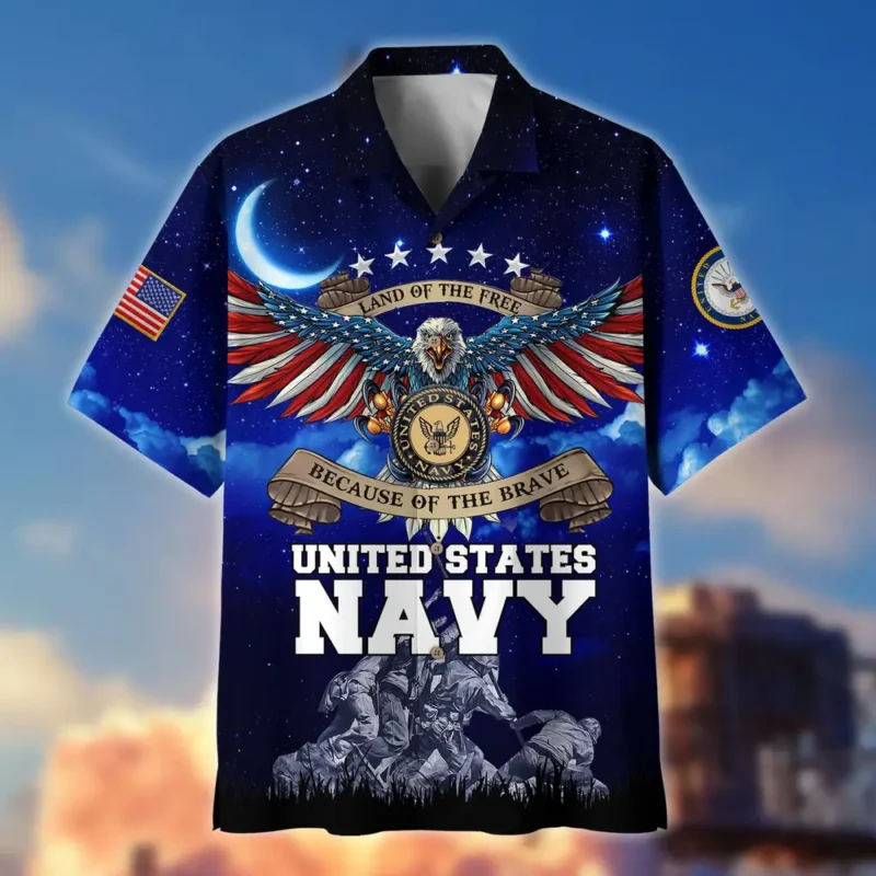 U.S. Navy Veteran Navy Retirees Respectful Attire For Navy Service Members All Over Prints Oversized Hawaiian Shirt