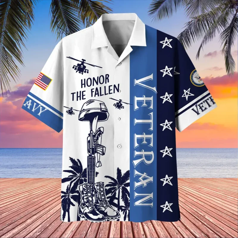 U.S. Navy Veteran  Navy Veteran Uniform Navy Veteran Apparel All Over Prints Oversized Hawaiian Shirt