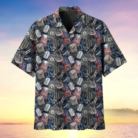 U.S. Navy Veteran  Navy Veteran Uniform Patriotic Clothing For Veteran Events All Over Prints Oversized Hawaiian Shirt