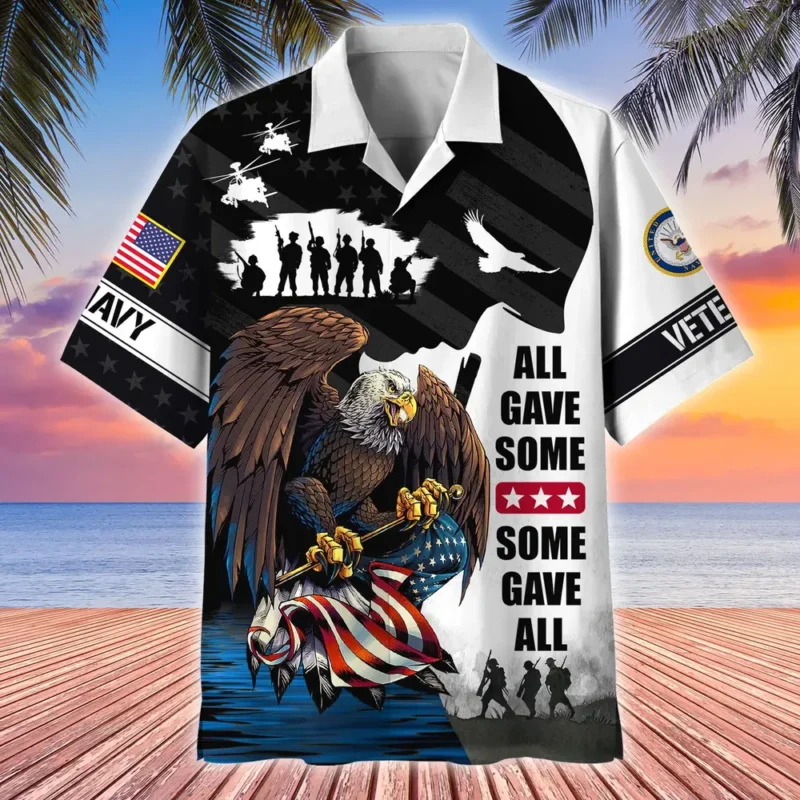 U.S. Navy Veteran  Patriotic Retired Soldiers Appreciation Gifts For Military Veterans All Over Prints Oversized Hawaiian Shirt