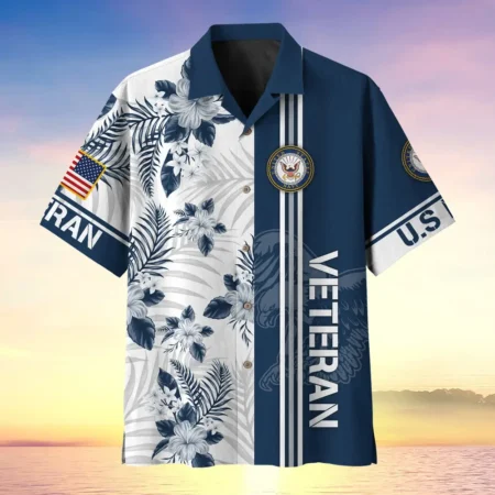 U.S. Navy Veteran  Patriotic Retired Soldiers Military Inspired Clothing For Veterans All Over Prints Oversized Hawaiian Shirt