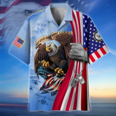 U.S. Navy Veteran  Patriotic Retired Soldiers Patriotic Attire For Military Retirees All Over Prints Oversized Hawaiian Shirt