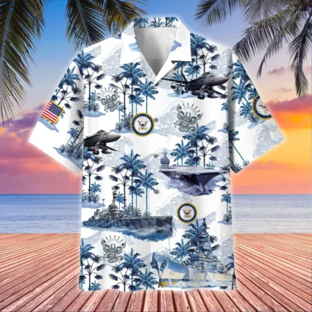 U.S. Navy Veteran  Patriotic Retired Soldiers Patriotic Clothing For Veteran Events All Over Prints Oversized Hawaiian Shirt