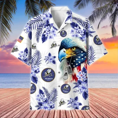 U.S. Navy Veteran  Patriotic Retired Soldiers Patriotic Clothing For Veteran Events All Over Prints Oversized Hawaiian Shirt