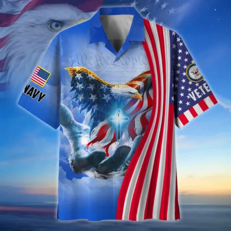 U.S. Navy Veteran Veteran Pride Military Inspired Clothing For Veterans All Over Prints Oversized Hawaiian Shirt