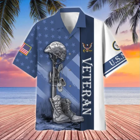 U.S. Navy Veteran Veteran Pride Patriotic Clothing For Veteran Events All Over Prints Oversized Hawaiian Shirt