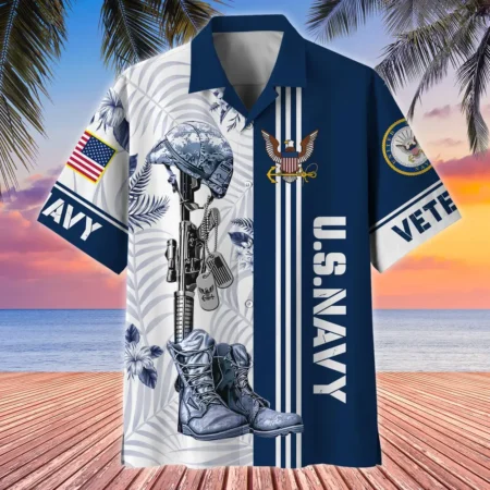 U.S. Navy Veteran Veteran Pride Respectful Attire For Navy Service Members All Over Prints Oversized Hawaiian Shirt