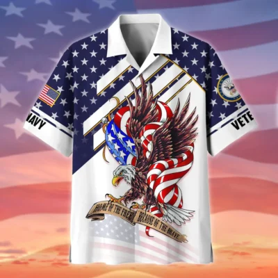 U.S. Navy Veteran Veteran Pride Respectful Attire For Navy Service Members All Over Prints Oversized Hawaiian Shirt