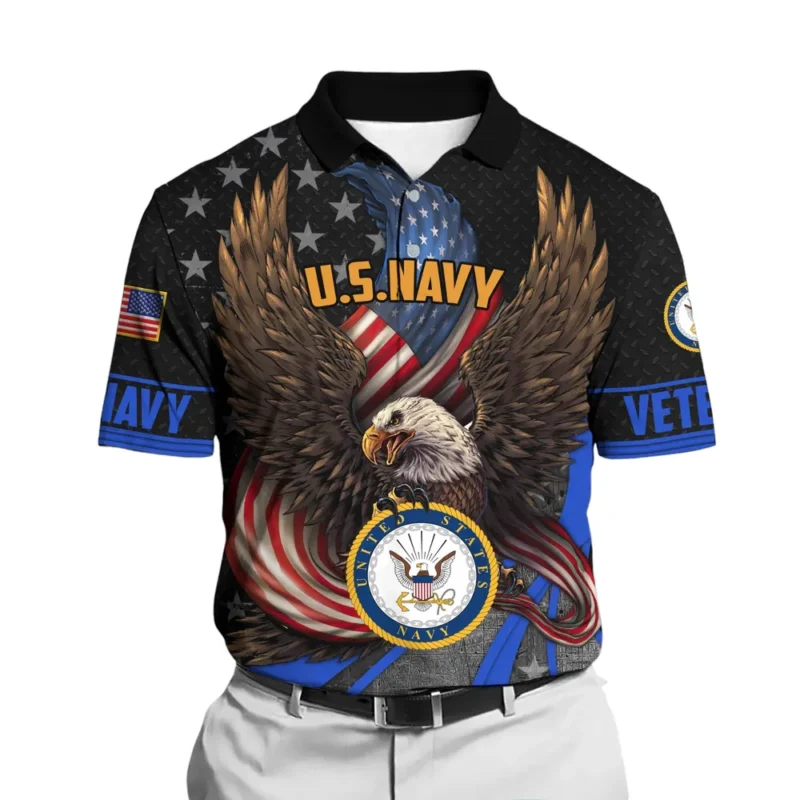 United States Navy Short Polo Shirts American Veterans Honoring All Who Served All Over Prints Shirt