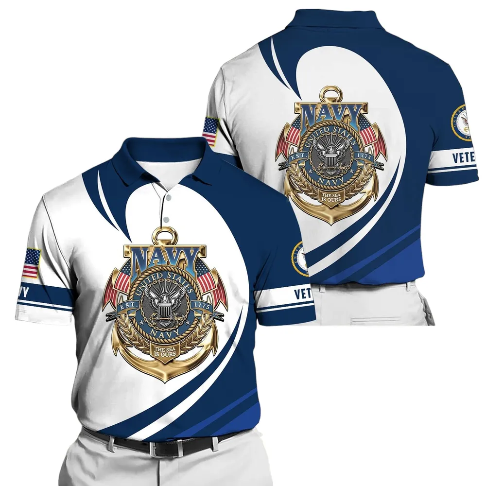 United States Navy Short Polo Shirts U.S. Veterans Honoring All Who Served All Over Prints Shirt