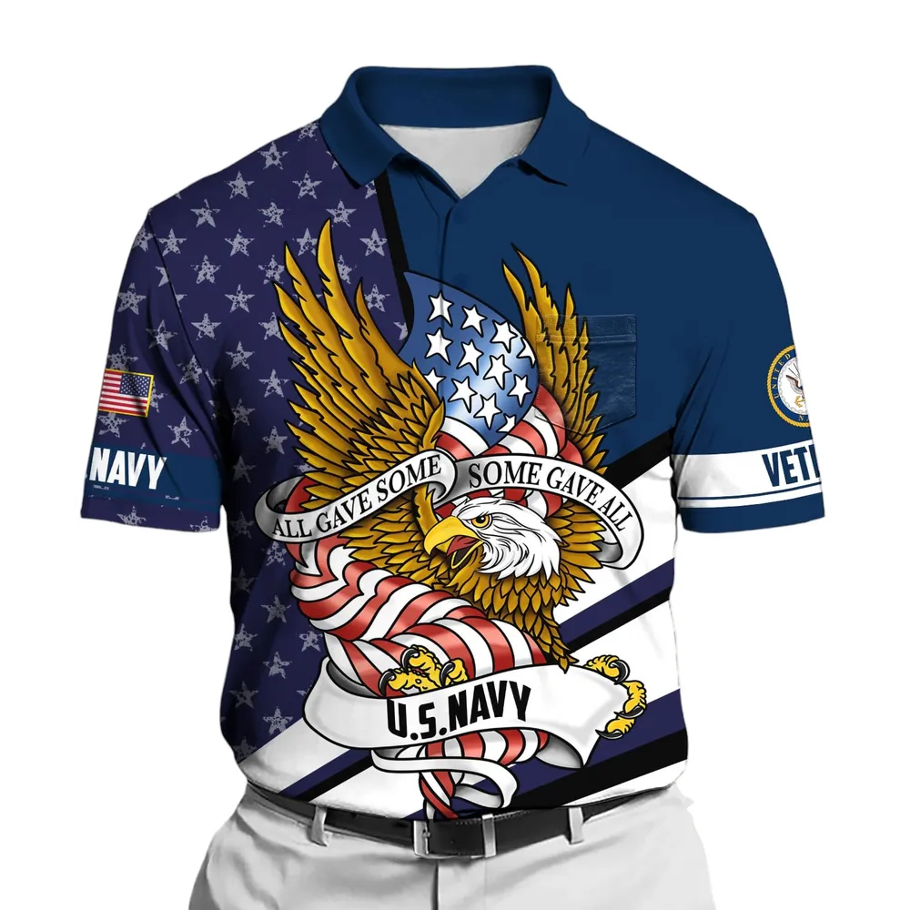 United States Navy Short Polo Shirts U.S. Veterans Honoring All Who Served All Over Prints Shirt