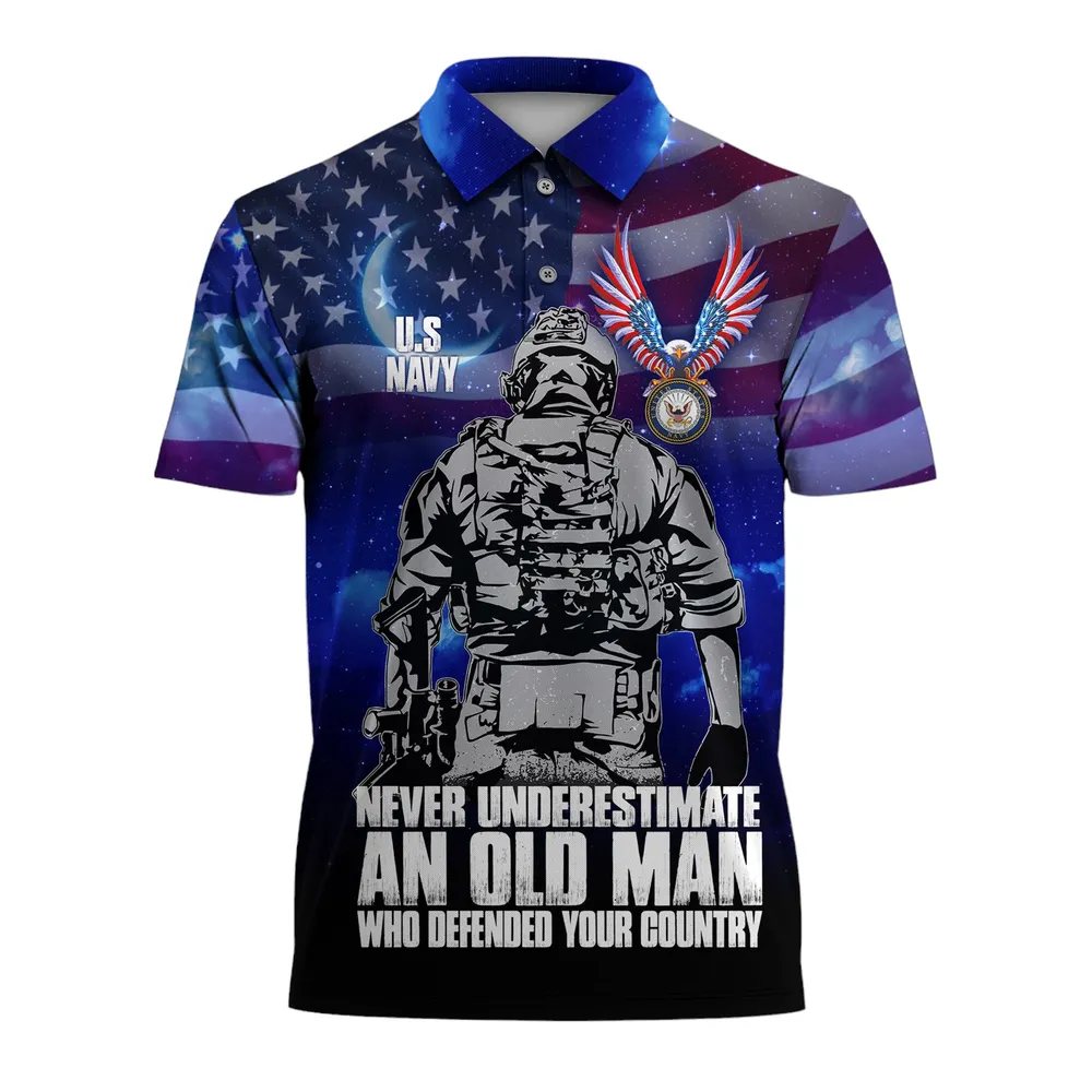 United States Navy Short Polo Shirts U.S. Veterans Honoring All Who Served All Over Prints Shirt