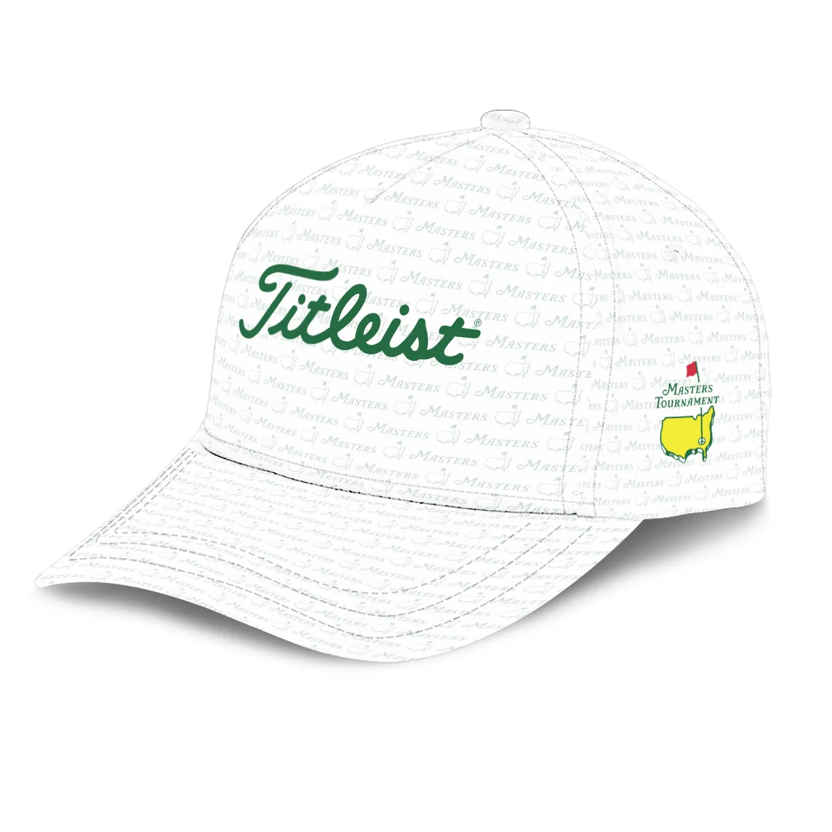Golf Pattern White Mix Green V2 Titleist Masters Tournament Style Classic Golf All over Print Cap