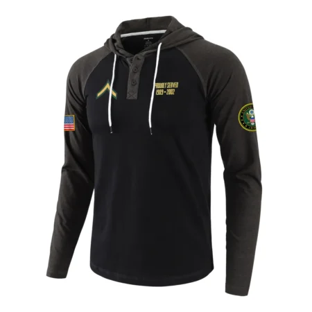 Proudly Served E2-PV2 Personalized Gift U.S. Army Buttoned Hoodie