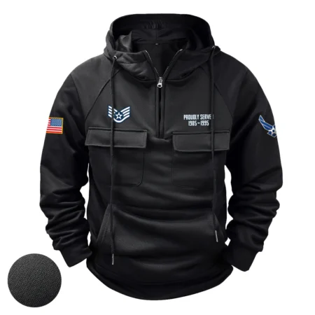 Proudly Served E7A-MSGT Personalized Gift U.S. Air Force Tactical Quarter Zip Hoodie BLVTR140624A01AF9