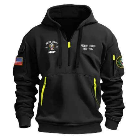 Proudly Served Personalized Gift U.S. Marine Corps Fashion Hoodie Half Zipper