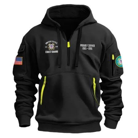 Proudly Served Personalized Gift U.S. Army Fashion Hoodie Half Zipper