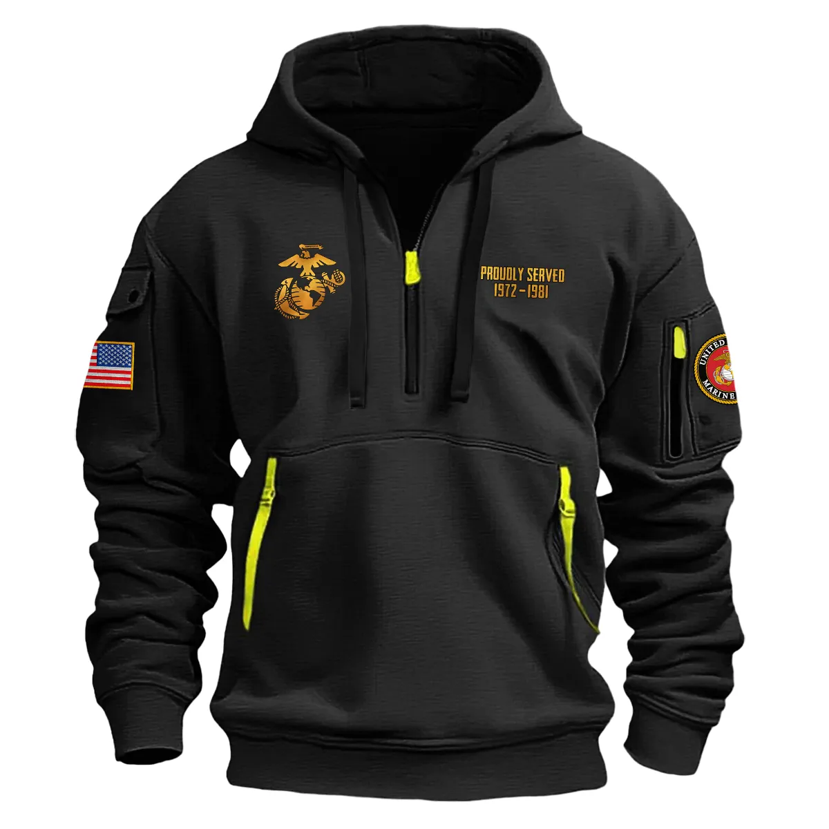 US Military All Branches! Personalized Gift U.S. Navy Fashion Hoodie Half Zipper
