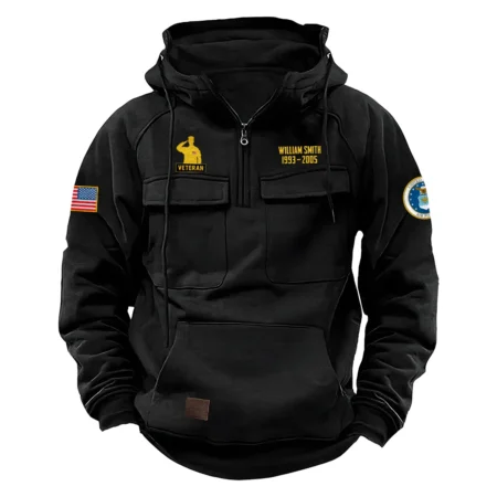 Proudly Served Personalized Gift U.S. Navy Tactical Quarter Zip Hoodie