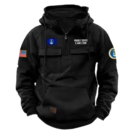 Proudly Served Personalized Gift U.S. Air Force Tactical Quarter Zip Hoodie