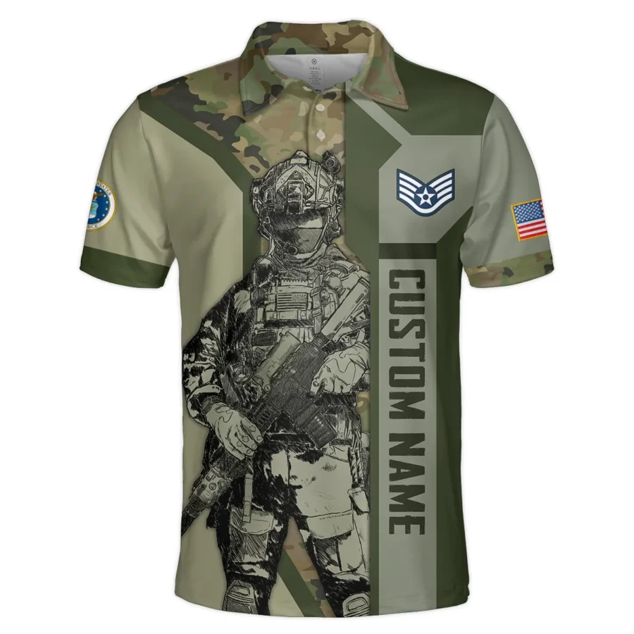 Custom Rank And Name U.S. Air Force Veterans Premium Polo Shirt All Over Prints Gift Loves