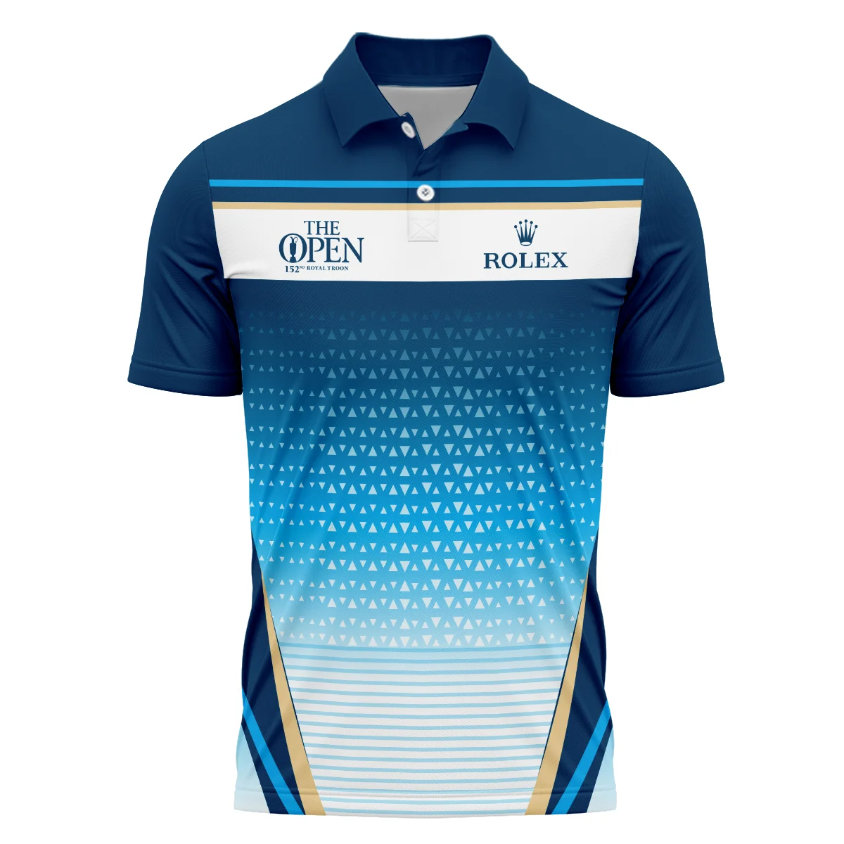152nd The Open Championship Golf Blue Yellow White Pattern Background Rolex Polo Shirt All Over Prints HOTOP250624A01ROXPL