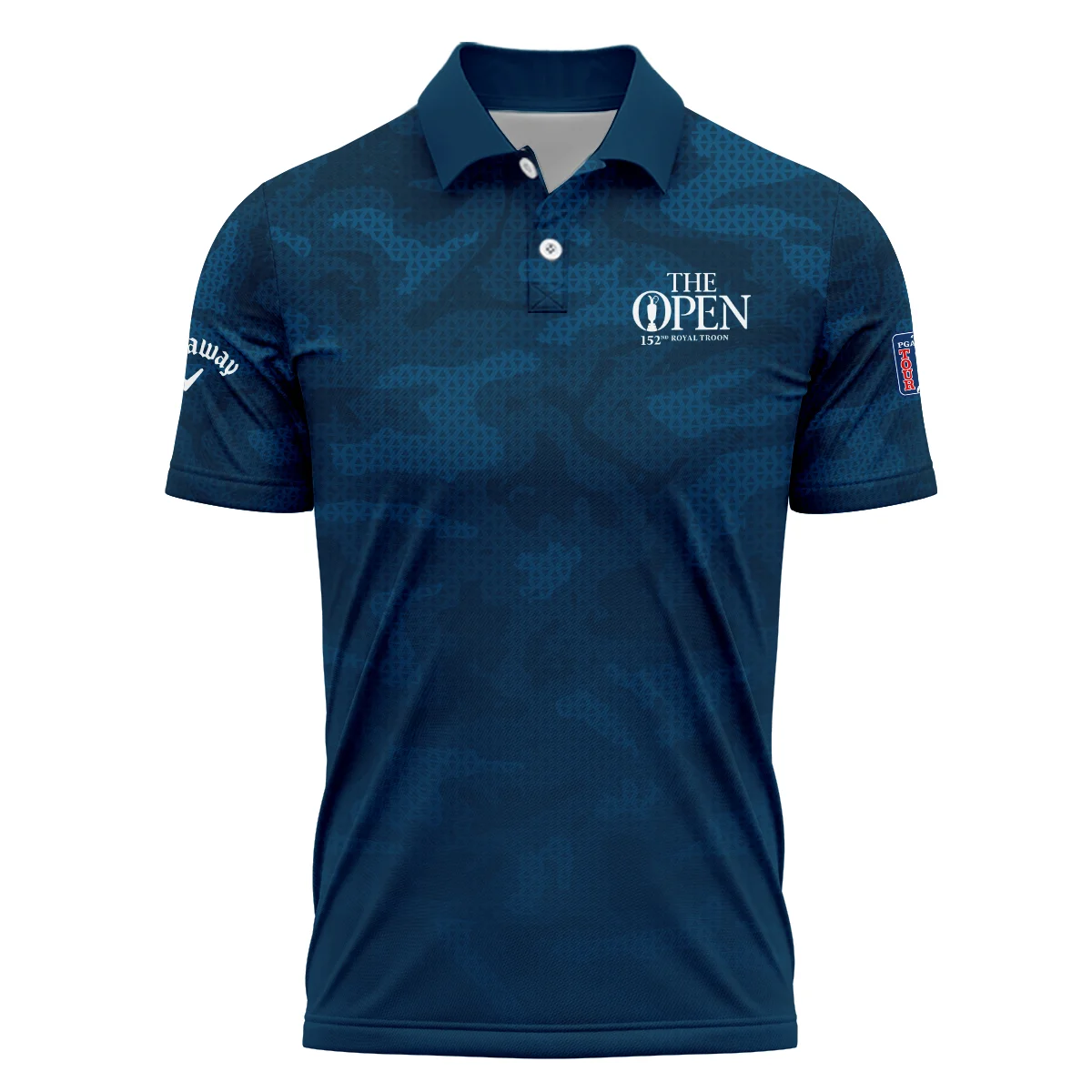 Callaway 152nd Open Championship Dark Blue Abstract Background Zipper Polo Shirt All Over Prints HOTOP260624A02CLWZPL
