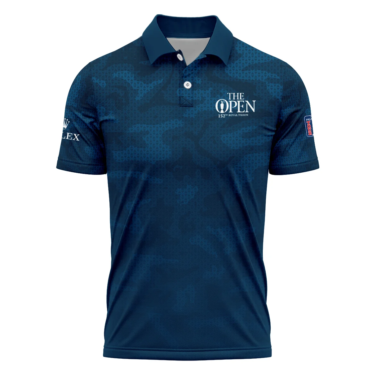 Rolex 152nd Open Championship Dark Blue Abstract Background Vneck Polo Shirt All Over Prints  HOTOP260624A02ROXZVPL