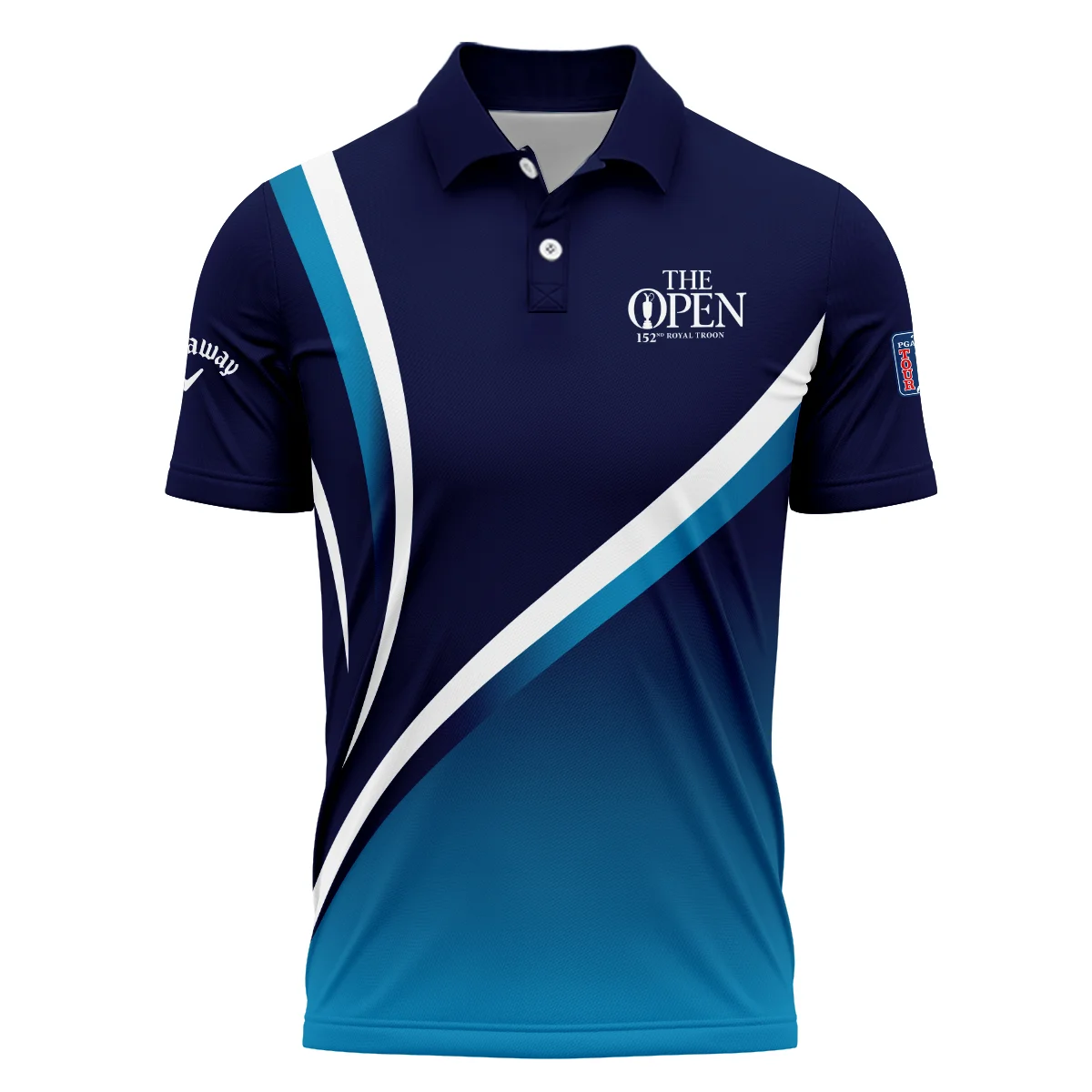 Callaway 152nd Open Championship Dark Blue Gradient White Abstract Background Polo Shirt All Over Prints HOTOP260624A03CLWPL