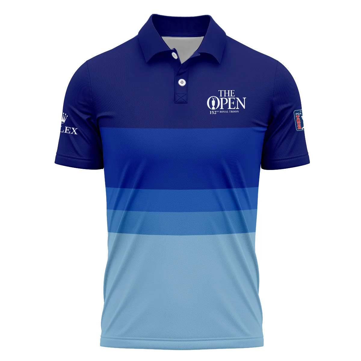 Blue Gradient Line Pattern Background Rolex 152nd Open Championship Vneck Polo Shirt All Over Prints  HOTOP270624A04ROXZVPL